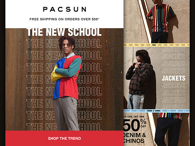 PACSUN Mens "New School" Email email fashion layout outlined type typography