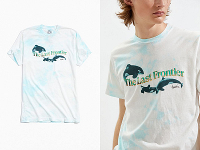 "Free Frontier" Tee for KNGDM apparel design fashion killer whale layout orcas t shirt tee tie dye typography