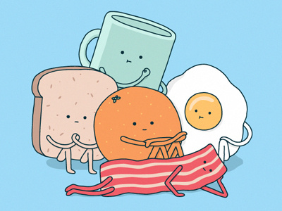 The Breakfast Club 80s breakfast illustration parody