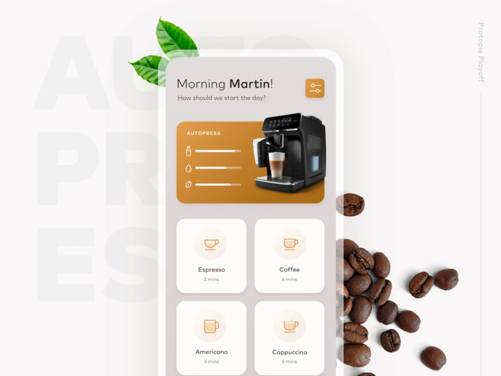 ☕️Coffee Machine App Prototype by Kalpesh Prithyani on Dribbble