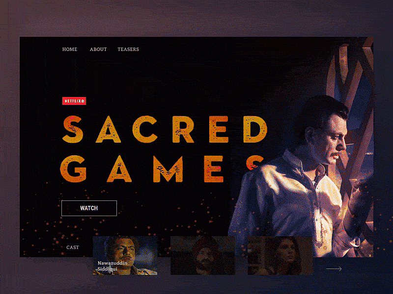 Sacred Games animation design graphicdesign inspiration netflix ui website