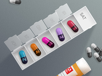 Adobe Capsules 💊 adobe capsule color drug grain graphicdesign illustration illustrator inspiration medicine photoshop