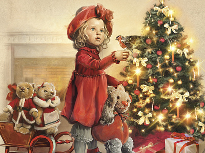 Christmas illustration for the Museum of dolls 2d art branding calendar design character christmas gerl graphic illustration illustrator oldschool package paint photoshop pin up pin up poster print vintage wacom