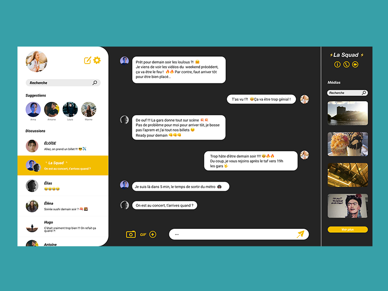 / Direct Messaging / uidesign desktop direct messaging message design dailyui dailychallenge adobe xd webdesign ui