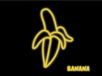 / Neon Illustration / banana banane illustration illustrator neon neon colors neon light vector yellow
