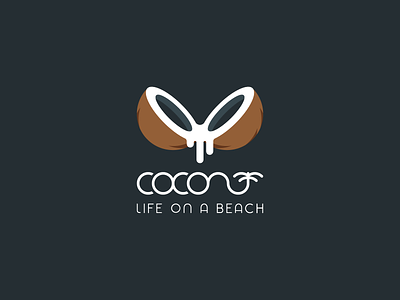 Coconut life on a beach logo