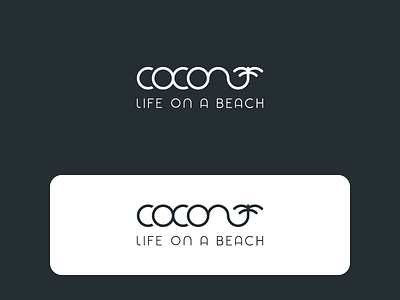 Coconut life on a beach logo