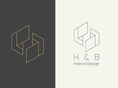 H & B Interior Design branding challenge clean dailyicon design geometic graphicdesign icon identity illustration linal line art logo logo a day logo design logotype shape simple