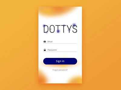 Dottys. Sign in form android app design form login mobile orange sign in sign in form ui