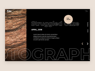 MIT. Photographer website. 2 black clean design geometric grid minimalistic typography ui ux web website