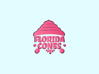 florida cones art branding colours design drawing flat illustration logo typography vector