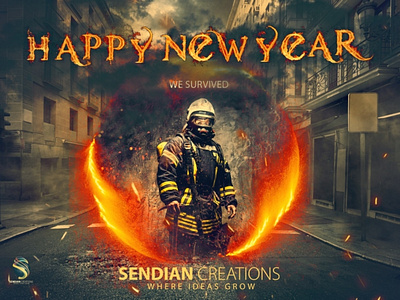 Happy new year art colours design manipulation survived