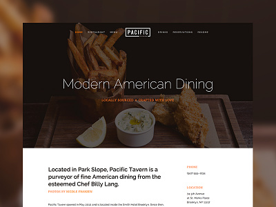 Pacific food photography restaurant squarespace template theme ui web website