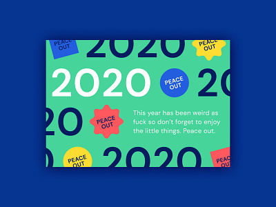 Peace Out 2020 2020 bright geometric green new year peace out simple