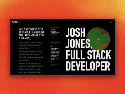 Josh Jones About Page dark dark ui dark website developer web web design website