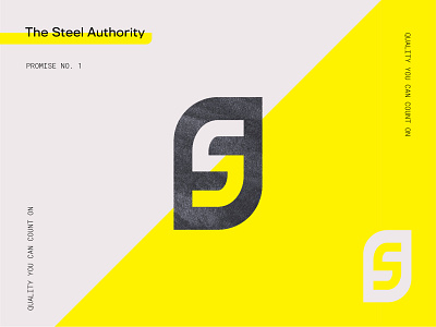 The Steel Authority badge brand identity branding design geometic gritty industrial logo retro retro badge s logo s mark symbol yellow