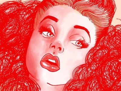 The Classic Red art brush digital illustration red redheads retro vintage