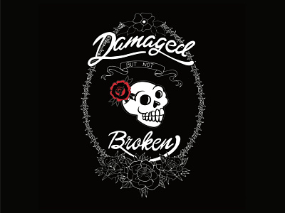 Damaged Not Broken art design digital illustration logo street fashion tattoo tee design tee shirts vector