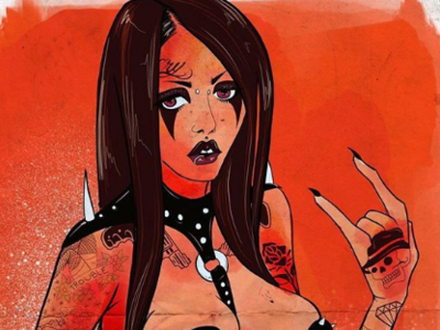 Punk Girls digital female girl goth graffiti illustration poster print punk street tattoo tattoo design tattoo girl