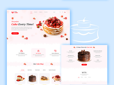 Cake Website | Cake UI banner banner design banners homepage design ui ui ux