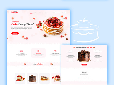 Cake Website | Cake UI banner banner design banners homepage design ui ui ux