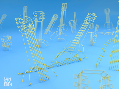 Stringy strings 3d 3d art cinema 4d design digital digitalart guitar photoshop render