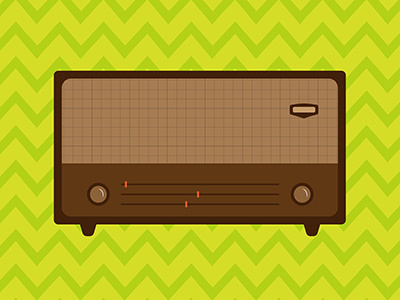 Vintage Radio Illustration colour green illustration radio