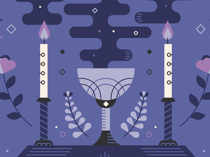Chamber Music Poster #2 candlestick design illustration linework music mystical poster purple tarot