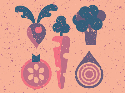 Veggies beet carrot design illustration onion peach texture tomato vegetables