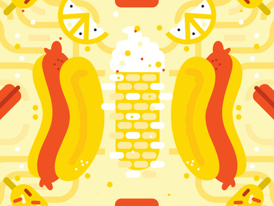 Carnival Food Party cookies corn design food food illustration food pattern graphic design hot dog illustration lemon red yellow