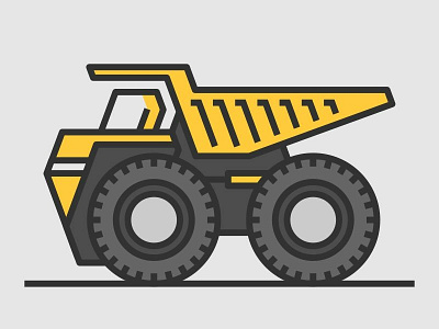 Dump truck big car design dump equipment icon illustration industrial logo sign symbol truck vector wehicle yellow