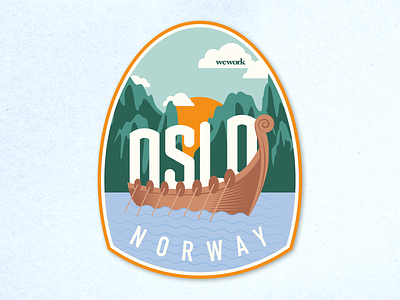 WeWork City Sticker - Oslo branding city city sticker design illustration location logo norway oslo sticker wework