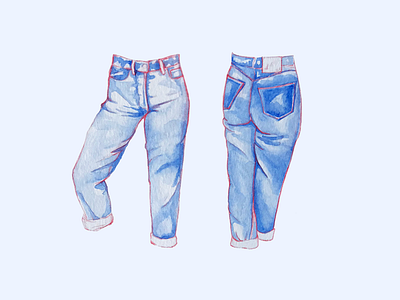 501s illustration jeans levis watercolor