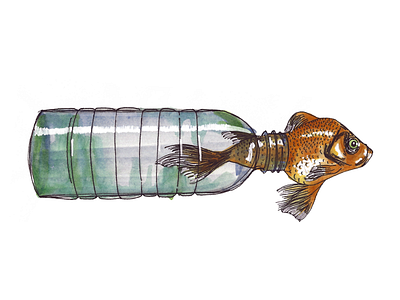Fiiiish climate change fish illustration pollution watercolor