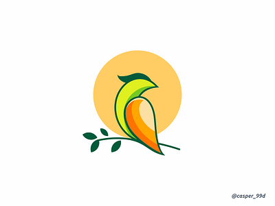 Bird colorful logo animal bird icon bird logo colorful company leaf logo logodesign modern monoline natural outline simple symbol tree