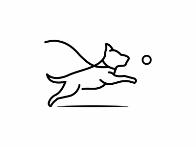 Jumping Dog Logo animal dog graphic design jump jumping leash line logo logodesign minimalist monoline outline pet rope shape simple symbol tail unique vector