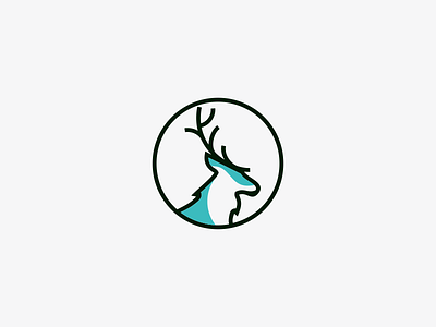 Deer Logo animal deer monoline simple unique