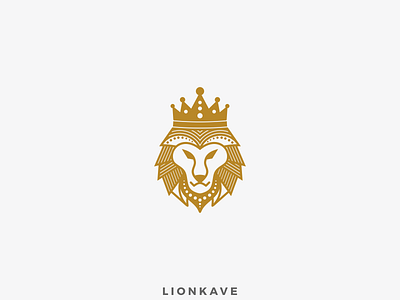 LIONKAVE LOGO animal crown elegant lion monoline simple unique