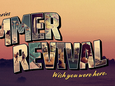 Summer Revival Version 3 1970s 70 70s groovy postcard retro revival summer vacation