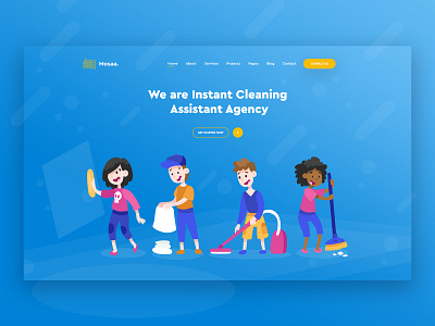 Cleaning Service Landing Page (WIP) adobexd clean design cleaning company creative gradient color header illustraion landing page minimal photoshop simple color ui design web template