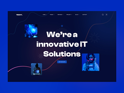 Techy IT - Header Concept creative design digital agency it solution landing page minimal ui ui design ux design web template