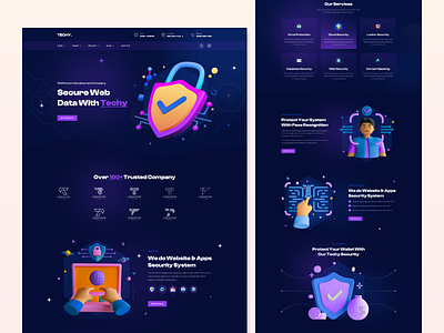 Web Security Landing Page agency creative design digital security it solution landing page ui ui design ux design web security web template website secure