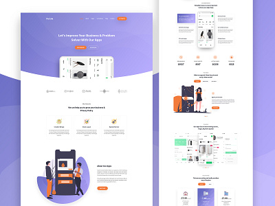 Apps Landing Page V2 color creative design easy landing page minimal photoshop simple color ui design ux design web template