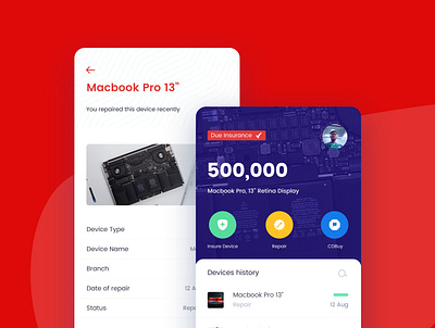 Mobile app ui for buying and repairing devices app branding flat icon illustration ui ux