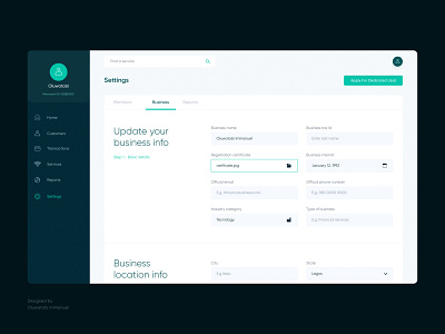 Dashboard UI for a USSD menu builder platform - Settings design minimal ui ux web website