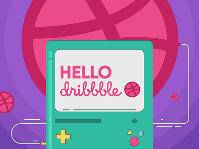 Hello art debut digital dribbble hello illustration invite