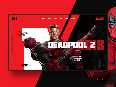 Deadpool 2 web concept design deadpool2 header homepage interface layout marvel movies ui user experience design ux web website