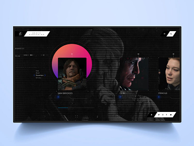 Death Stranding characters game interaction mobile design uidesign uxdesign webdesign website