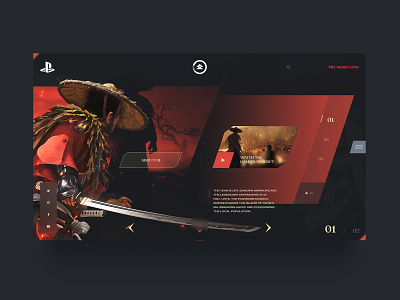 Ghost of tsushima game interactiondesign interface interface design minimal mobile design playstation4 ps4 ui uidesign uxdesign web webconcept website