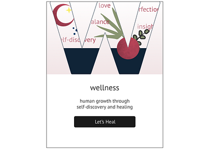 Self-care and Wellness cards designs illustration ui wellness